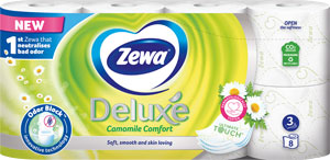 Zewa Deluxe toaletný papier 3-vrstvový Camomile Comfort 8 ks