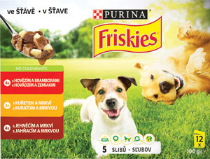 Friskies Pes Vitafit výber s hovädzím, kuraťom a jahnacím v štave 12x100 g