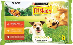 Friskies Pes Vitafit výber s kuraťom, s hovädzím a jahnacím v želé 4x100 g 