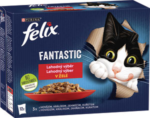 Felix Fantastic Lahodný výber s kuraťom, s hovädzím, s králikom, s jahňacím 12 x 85 g