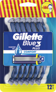 Gillette Blue3 jednorázový holiaci strojček Comfort 12 ks - Gillette Mach3 8NH +gél NH Extra Comfort | Teta drogérie eshop