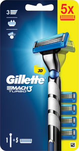 Gillette Mach3 3D strojček + 5 hlavíc - Gillette Mach3 Start náhradné hlavice 5 ks  | Teta drogérie eshop