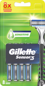 Gillette Sensor náhradné hlavice 8 ks - Gillette Mach3 strojček 8 náhradných hlavíc + gél na holenie Extra Comfort | Teta drogérie eshop
