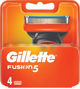 Gillette Fusion náhradné hlavice Manual 4 ks - Gillette Fusion 5 náhradné hlavice 8 ks + gél na holenie 200 ml  | Teta drogérie eshop