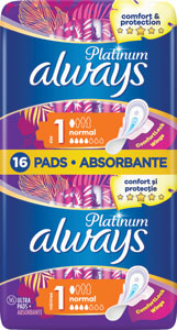 Always Platinum hygienické vložky Normal 16 ks - Always Classic Single hygienické vložky Maxi night 6 ks | Teta drogérie eshop