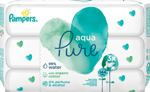 Pampers Wipes vlhčené utierky Aqua pure 144 ks