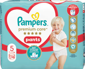 Pampers Premium pants plienkové nohavičky S5 34 ks 12-17 kg