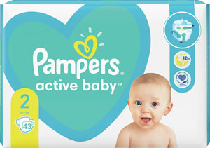 Pampers Active baby detské plienky veľkosť 2 43 ks - Teta drogérie eshop