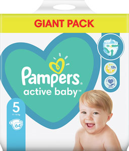 Pampers Active baby detské plienky veľkosť 5 64 ks