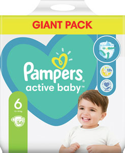 Pampers Active baby detské plienky veľkosť 6 56 ks - Pampers Pants plienkové nohavičky veľkosť 3 62 ks | Teta drogérie eshop