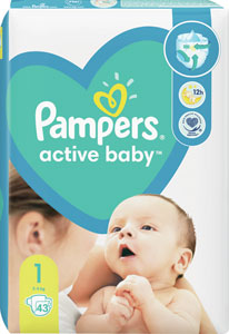 Pampers Active baby detské plienky veľkosť 1 43 ks - Teta drogérie eshop