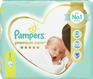 Pampers Premium detské plienky veľkosť 1 78 ks - Happy Mimi Flexi Comfort detské plienky 2 Mini Jumbo balenie 90 ks | Teta drogérie eshop