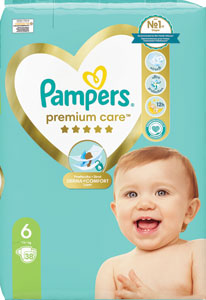 Pampers Premium detské plienky veľkosť 6 38 ks - Pampers Pants plienkové nohavičky veľkosť 5 Mega Box 96 ks | Teta drogérie eshop
