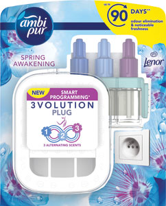Ambi Pur 3VOL strojček Lenor Spring awakening 20 ml - Air Wick náplň pre aroma vaporizér Happiness 20 ml | Teta drogérie eshop