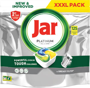 Jar Platinum tablety do umývačky riadu 125 ks - Finish Quantum All in 1 teblety do umývačky riadu 60 ks | Teta drogérie eshop