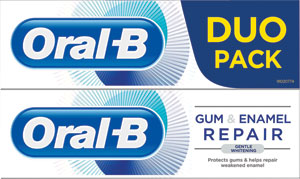 Oral B zubná pasta Gum & enamel gentle whitenting 2 x 75 ml - Lacalut aktiv ochrana ďasien & citlivé zuby 75 ml | Teta drogérie eshop