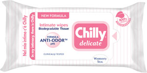 Chilly obrúsky pre intímnu hygienu Delicate 12 ks - Lactacyd Prebiotic Plus intímna umývacia emulzia s prebiotikami 200 ml | Teta drogérie eshop