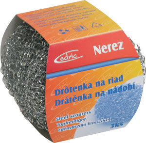 Cedric Drôtenka 3 ks Nerez, hrubá - Q-Clean hubky na riad 10 ks | Teta drogérie eshop