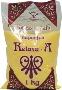 Relaxa nepenivá harmanček 1000 g - Prešovská Relaxa nepenivá kúpeľová jódovaná soľ 1 kg | Teta drogérie eshop