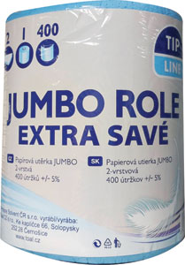 Tip Line Jumbo rolka 2-vrstvová 1 ks 400 útržkov - Papierové utierky do zásobníka Z-Z zelené 5000 ks | Teta drogérie eshop