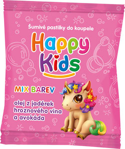 Happy Kids Šumivá pastilka do kúpeľa 40 g - mix variant