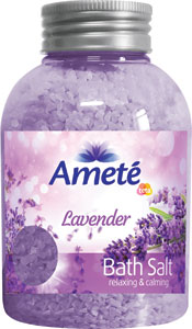 Ameté kúpeľová soľ Lavender 600 g - Prešovská Relaxa nepenivá kúpeľová jódovaná soľ 1 kg | Teta drogérie eshop