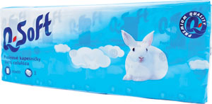 Q-Soft papierové vreckovky 3-vrstvové 10 x 10 ks - Tento hygienické vreckovky Natural Soft 3-vrstvový, 10x10 | Teta drogérie eshop