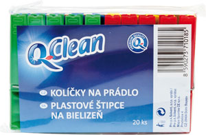 Q-Clean štipce na prádlo 20 ks - Prívesok Bábika | Teta drogérie eshop
