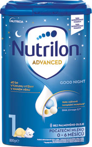 Nutrilon počiatočné dojčenské mlieko od narodenia 1 Advanced Good Night 800 g - Teta drogérie eshop