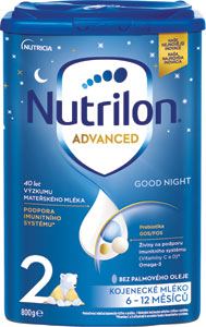Nutrilon následné dojčenské mlieko 2 Advanced Good Night 800 g - Sunar batoľacie mlieko Complex 3 vanilka 2x 300 g (600 g) | Teta drogérie eshop