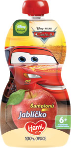Hami ovocná kapsička Disney Cars Jabĺčko 110 g, 6+ - HiPPis BIO 100% ovocie Hruška-Jablko 100 g | Teta drogérie eshop