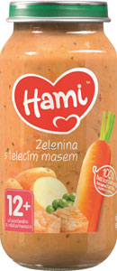 HAMI mäsovo-zeleninový príkrm Zelenina s teľacím mäsom 250 g, 12+