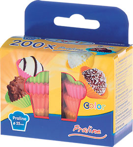 Cukrárenský košíček farebný mix 200 ks priemer 25 x 18 mm