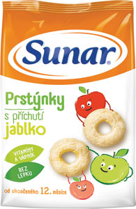 Sunar detské chrumky jablčné prstienky 50 g