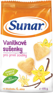 Sunar vanilkové sušienky 175 g - Nestlé Ovocno-obilná tyčinka Hrozno Banán Jablko Čucoriedka Čierne ríbezle 25 g | Teta drogérie eshop