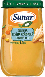 Sunar príkrm Bio zelenina, pražma kráľovská, olivový olej 190 g