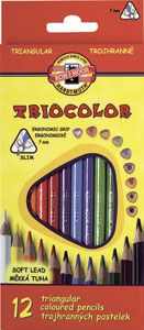 KOH-I-NOOR pastelky Triocolor trojhranná 7.0 mm 12 ks - Teta drogérie eshop