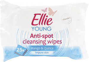 Ellie Young hĺbkovo čistiace pleťové obrúsky pre problematickú pleť Mango & Quince 25 ks - Teta drogérie eshop