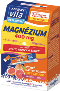MaxiVita Magnézium 400 mg + B komplex + Vitamín C 16 ks - Teta drogérie eshop