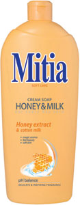 Mitia tekuté mydlo náhradná náplň Honey & Milk 1000 ml  - Teta drogérie eshop