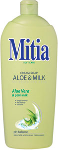Mitia tekuté mydlo náhradná náplň Aloe & Milk 1000 ml  - Teta drogérie eshop