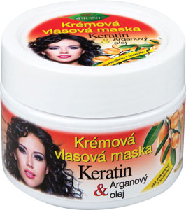 Bio Keratin + argánový olej Krémová vlasová maska kelímok 260 ml