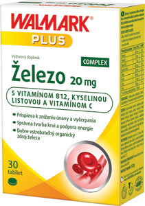 Železo 20 mg komplex 30 tabliet