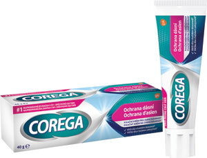 Corega ochrana ďasien fixačný krém 40 g - COREGA extra silný fixačný krém na zubné náhrady Original 70 g | Teta drogérie eshop