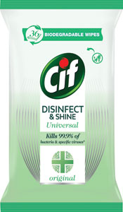 Cif Disinfect uni vlhčené obrúsky 36 ks/bal - Green Shield antibakteriálne vlhčené obrúsky 50 ks | Teta drogérie eshop