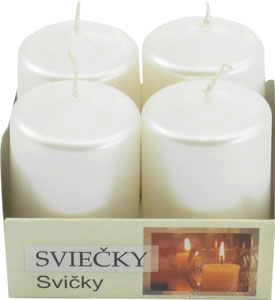 Perla sviečka adventná biela 4ks/240g