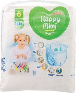 Happy Mimi Pants plienkové nohavičky 6 (16-30kg) 14 ks