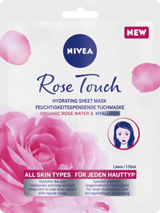 Nivea textilná maska Rose Touch 1 ks - Garnier Skin Naturals textilná maska s probiotickými frakciami 22 g | Teta drogérie eshop