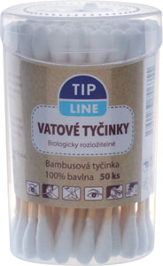 Tip Line vatové tyčinky biologicky rozložiteľné 50 ks (krabička)