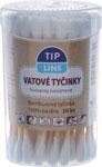 Tip Line vatové tyčinky biologicky rozložiteľné 50 ks (krabička) - Tip Line vatové tyčinky Bambus v sáčku 200 ks | Teta drogérie eshop